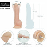 Masturbateur Addiction Rotating & Vibrating Dong 8 Inch Vanilla
