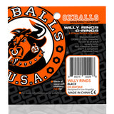 Tri Bague pénis Oxballs Willy Rings Pack Black (3 uds)