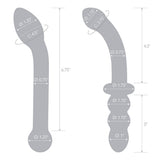 Gode Curved G-Spot Glas Pleasure 2 Pièces