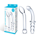 Gode Curved G-Spot Glas Pleasure 2 Pièces
