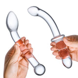 Gode Curved G-Spot Glas Pleasure 2 Pièces