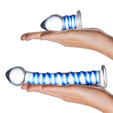 Doppeldildo Glas Swirly & Butt 2 Stücke