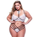Unterwäsche-Set Baci Lingerie Strappy Lace Schwarz/Weiß 2 Stücke