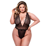 Body Baci Lingerie Deep V Schwarz