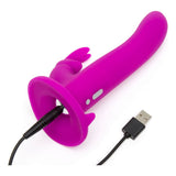 Vibromasseur Lapin Happy Rabbit Strap-On Harness Set Purple 12,7 cm