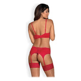 Ensemble de Lingerie en Dentelle Jolierose Obsessive (3 pcs) Rouge
