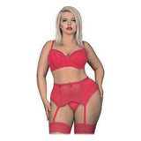 Ensemble de Lingerie en Dentelle Jolierose Obsessive (3 pcs) Rouge