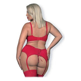 Ensemble de Lingerie en Dentelle Jolierose Obsessive (3 pcs) Rouge