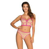 Ensemble de Lingerie Obsessive Nudelia  Rose