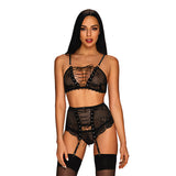 Set di Lingerie Obsessive Basitta  Nero 3 Pezzi