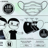 Masque hygiénique à usage unique (ou jetable) x 5 Junior Vert 10 Unités
