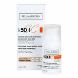 Correction antitaches brunes CC Cream Bella Aurora Demi teinte Spf 50 (30 ml)