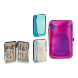 Set de Manucure Argenté Bleu Rose Plastique